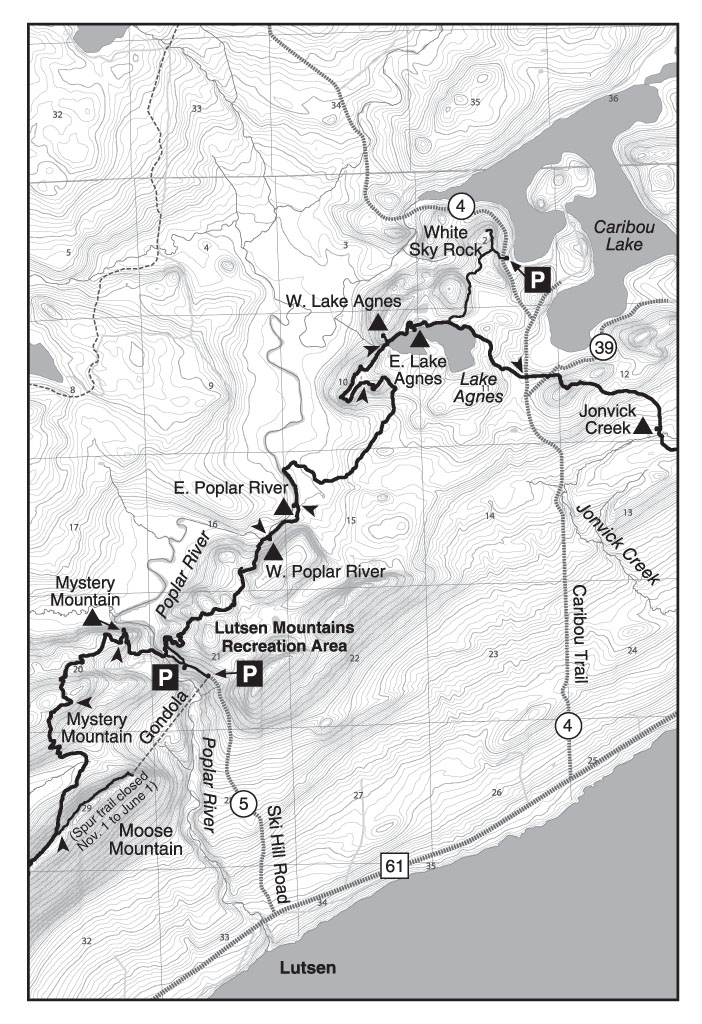 Lutsen Mountains Recreation Area to Caribou Trail